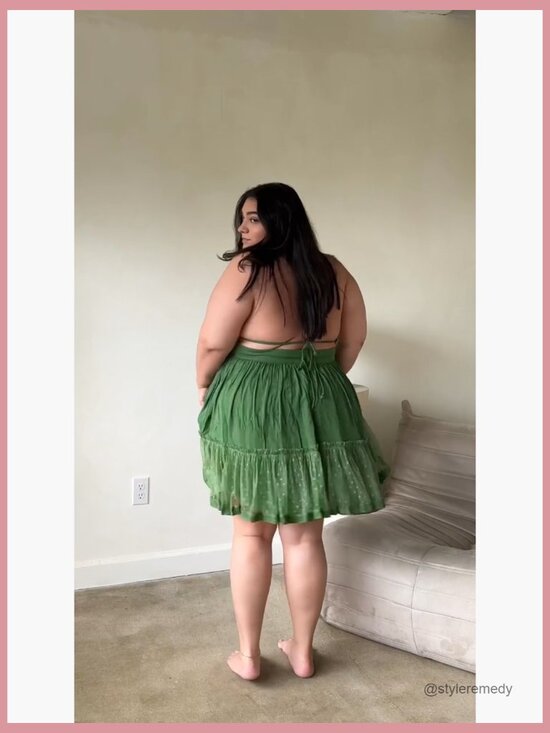 Polyester Mesh Deep V Neck Backless Mini Dress Bohemian Beach - Picture 7 of 7